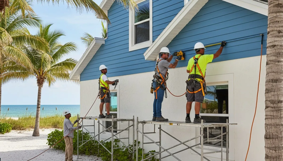 Vinyl siding installation by Tampa, FL siding contractors for a residential home